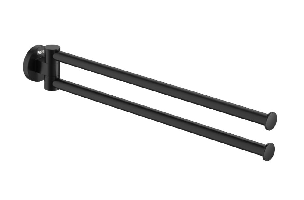 Roca Hotel's 2.0 Wieszak punktowy dwuramienny ścienny 40 cm czarny (A817578C40)